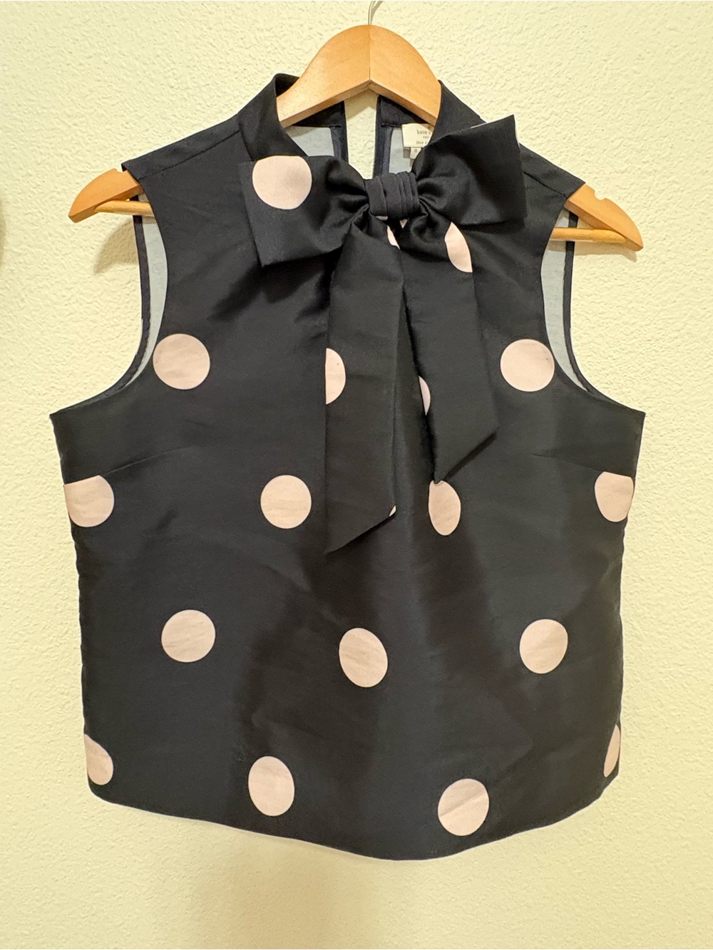 kate spade Black Sleeveless Polka Dot Bow Tie Camisole - Pink Dots